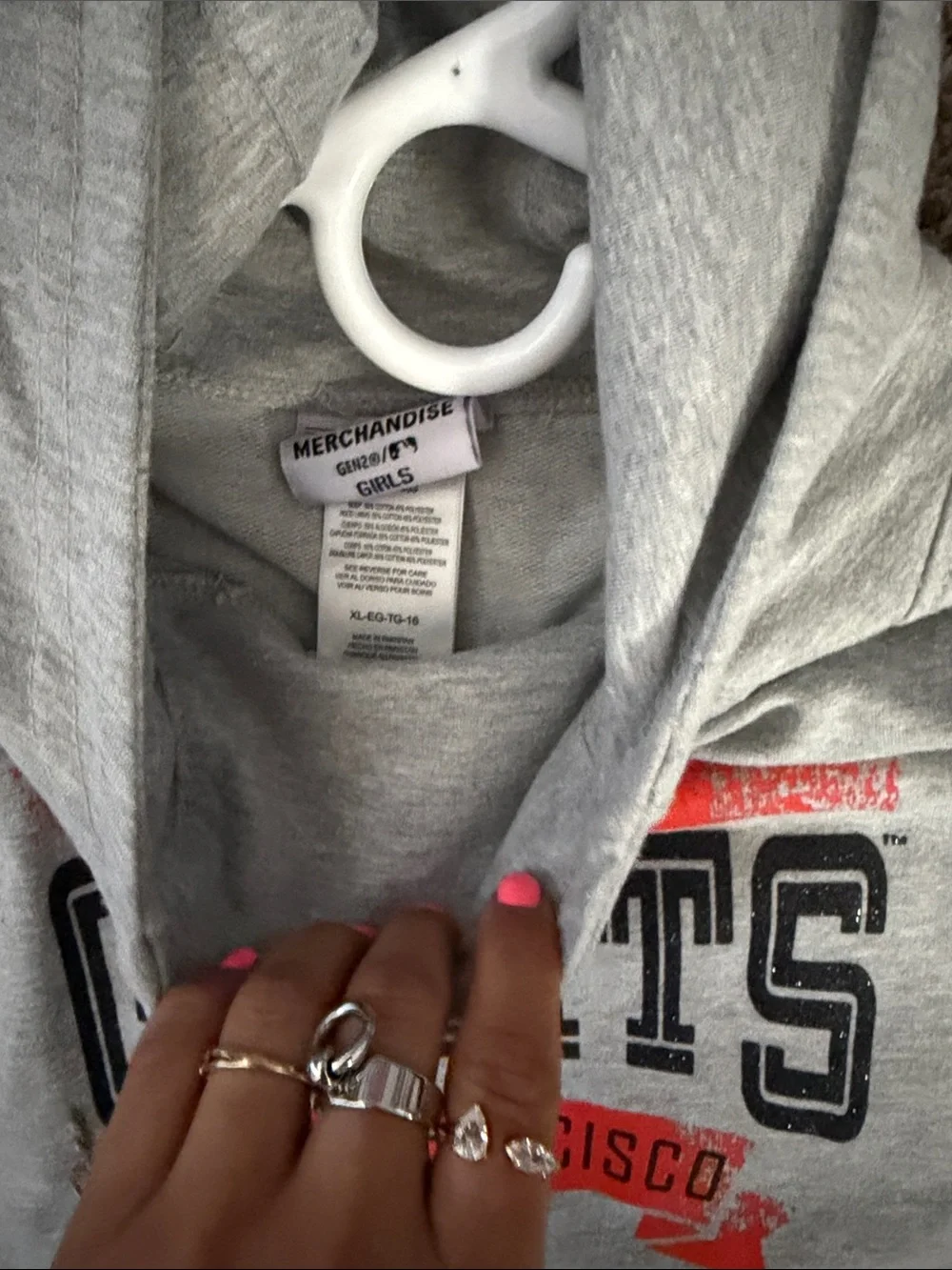 San Francisco Giants girls Gray Hoodie with Orange & Black Logo